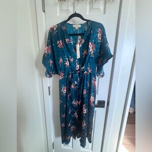 Lovestitch Teal Floral Maxi Dress
